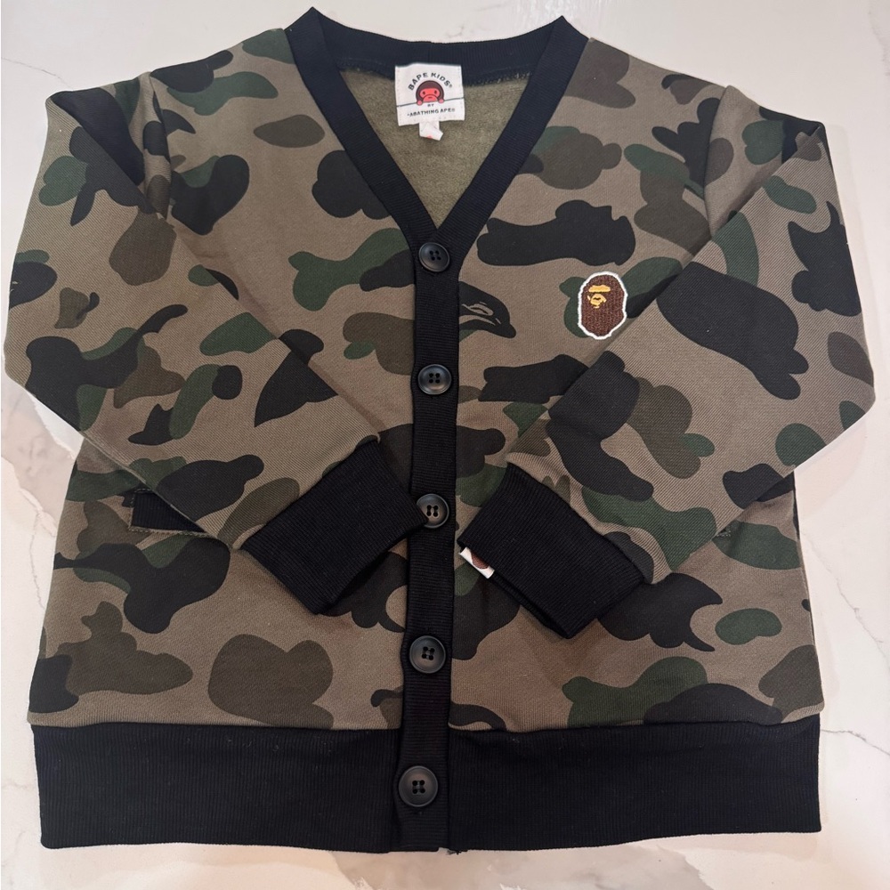 A Bathing Ape Kids BAPE Cardigian Camo Jacket Size 110